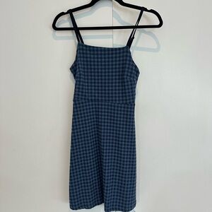 Blue Checkered Gingham Sleeveless Dress